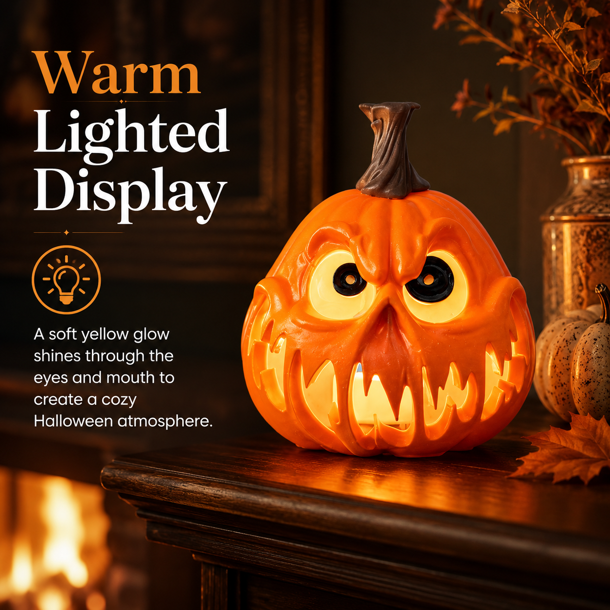 Lighted Halloween Pumpkin Tabletop Decor