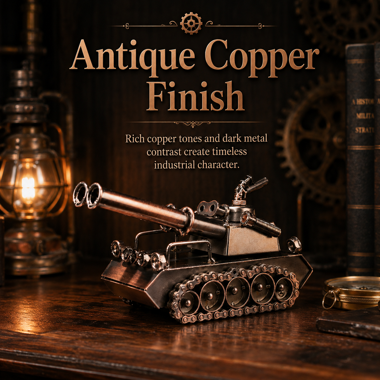 Vintage Metal Tank Sculpture