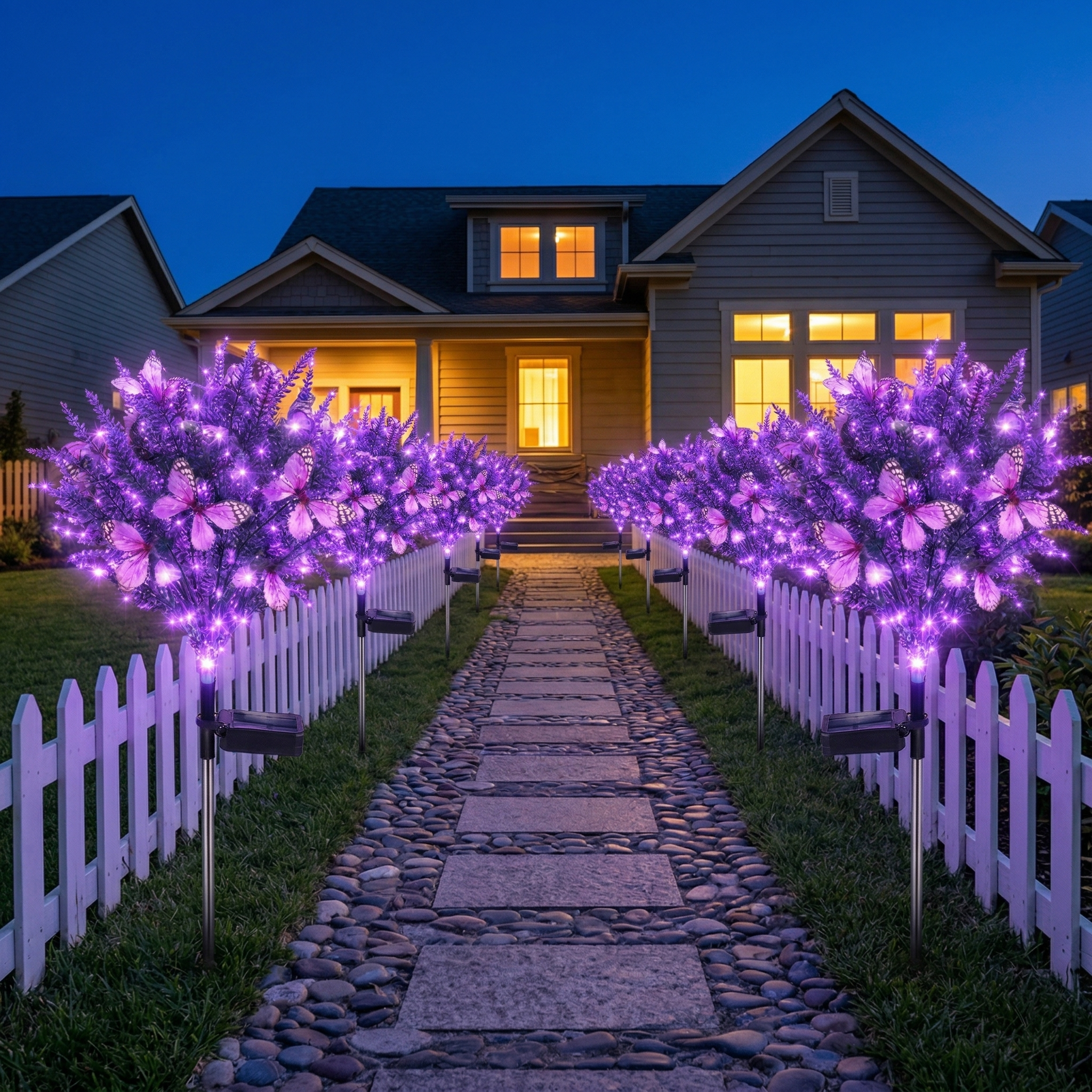 Solar Lavender Butterfly Garden Stake Light