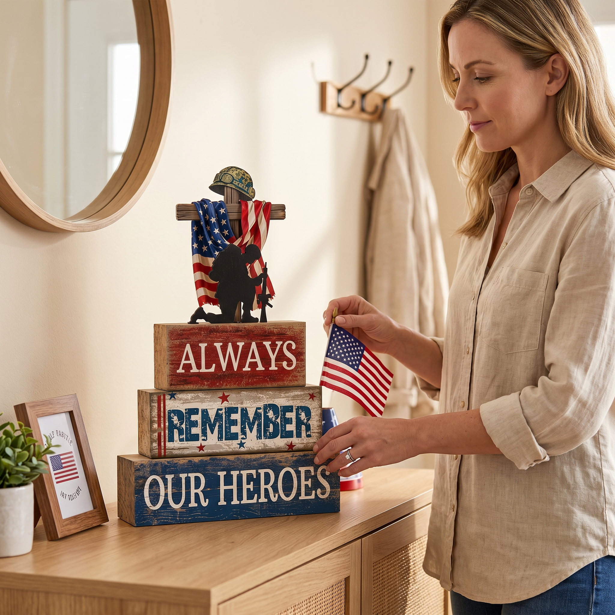 Patriotic Wooden Tabletop Decor