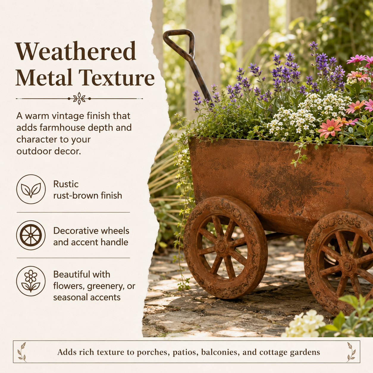 Rustic Metal Garden Planter