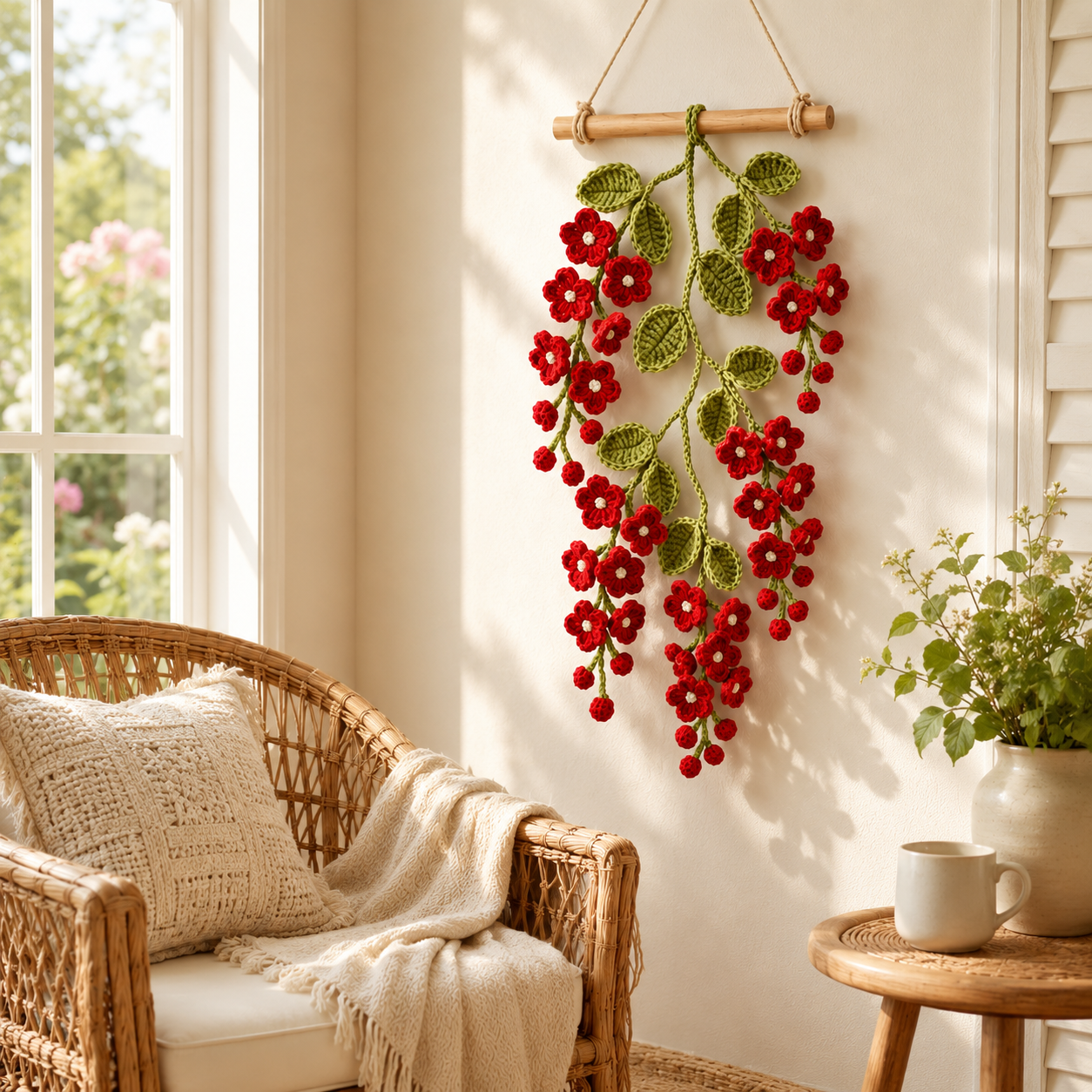 Crochet Flower Wall Hanging Decor