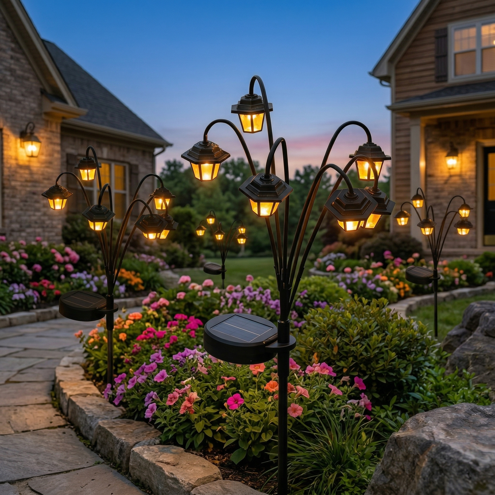 Vintage Solar Lantern Pathway Light