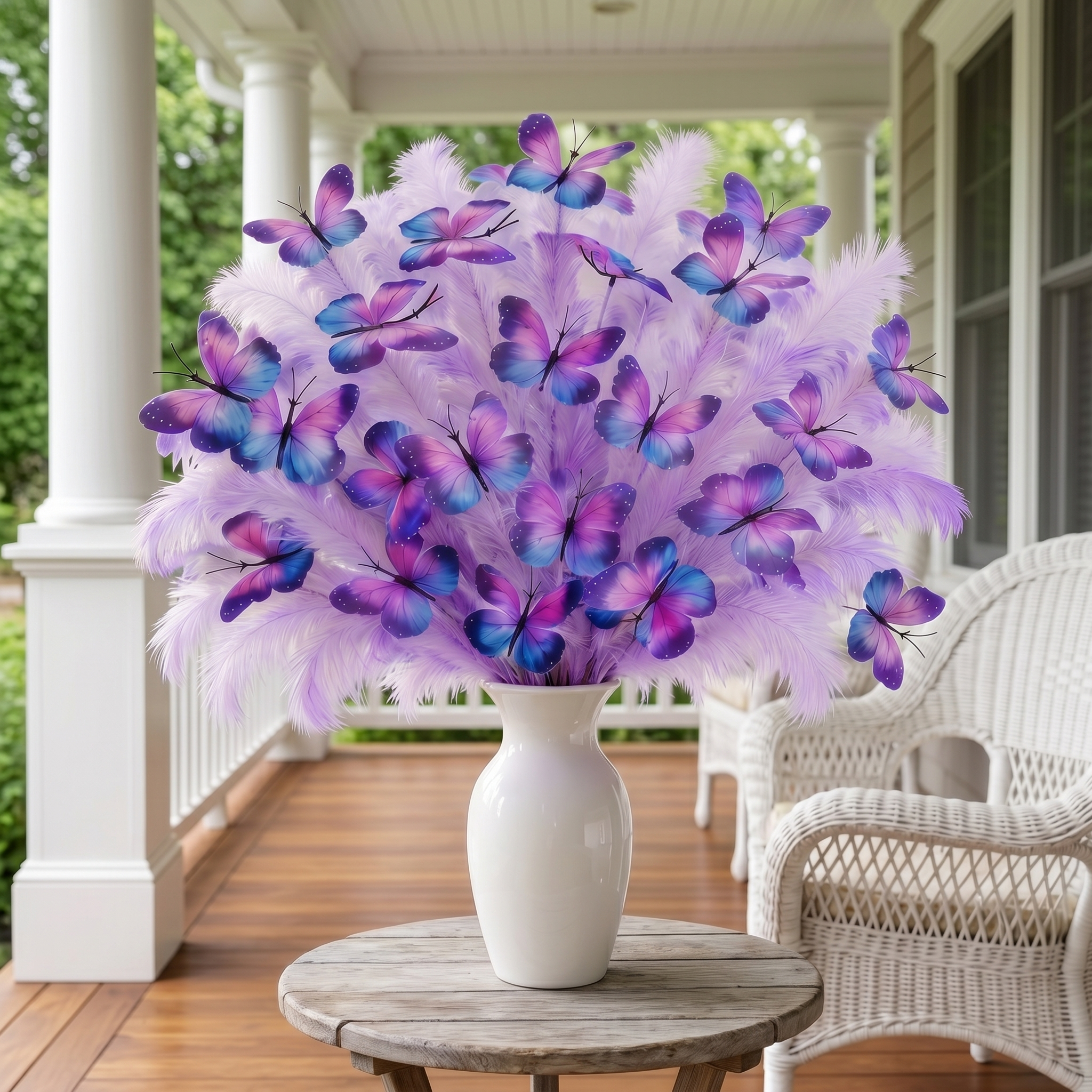 3-Piece Purple Butterfly Faux Floral Stems