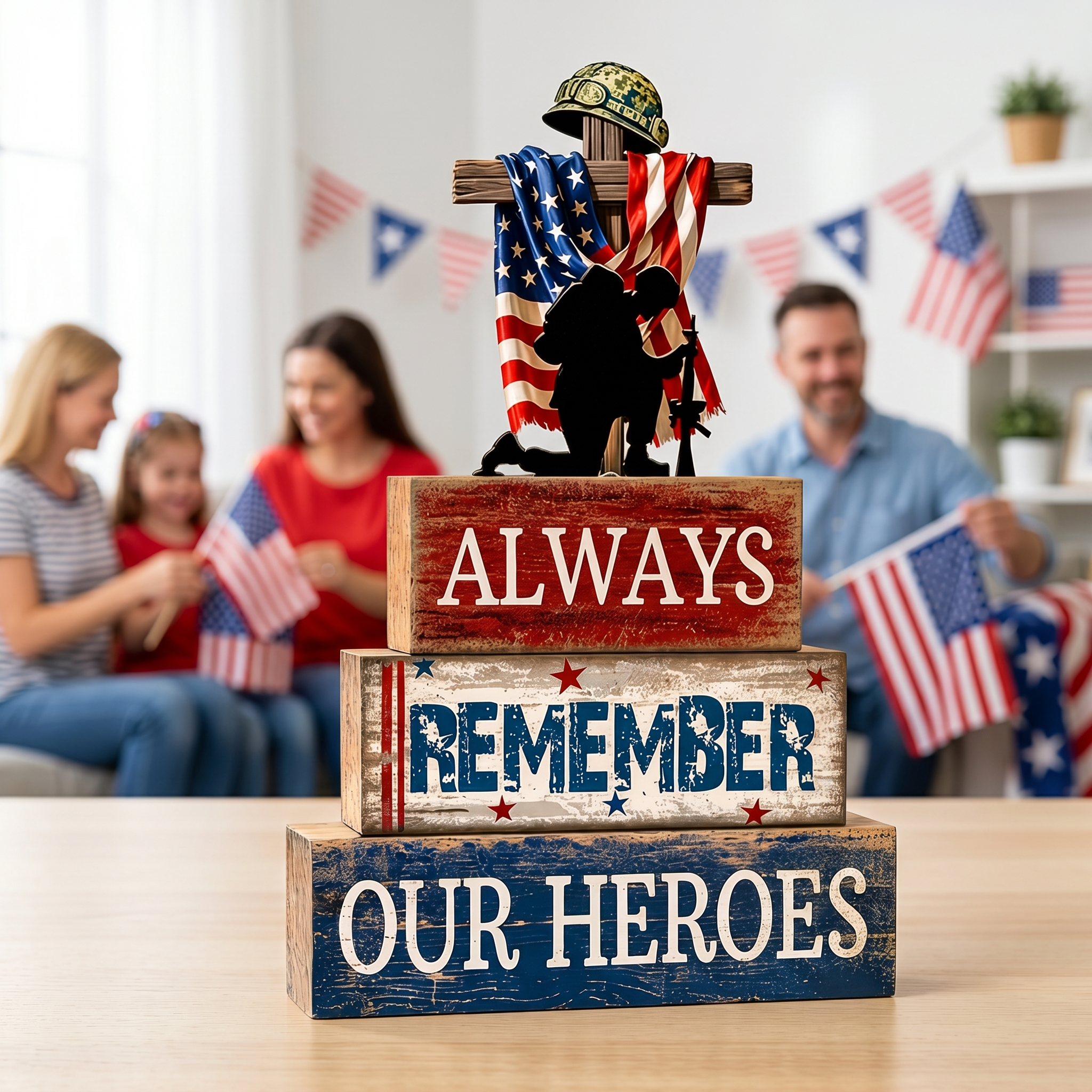 Patriotic Wooden Tabletop Decor