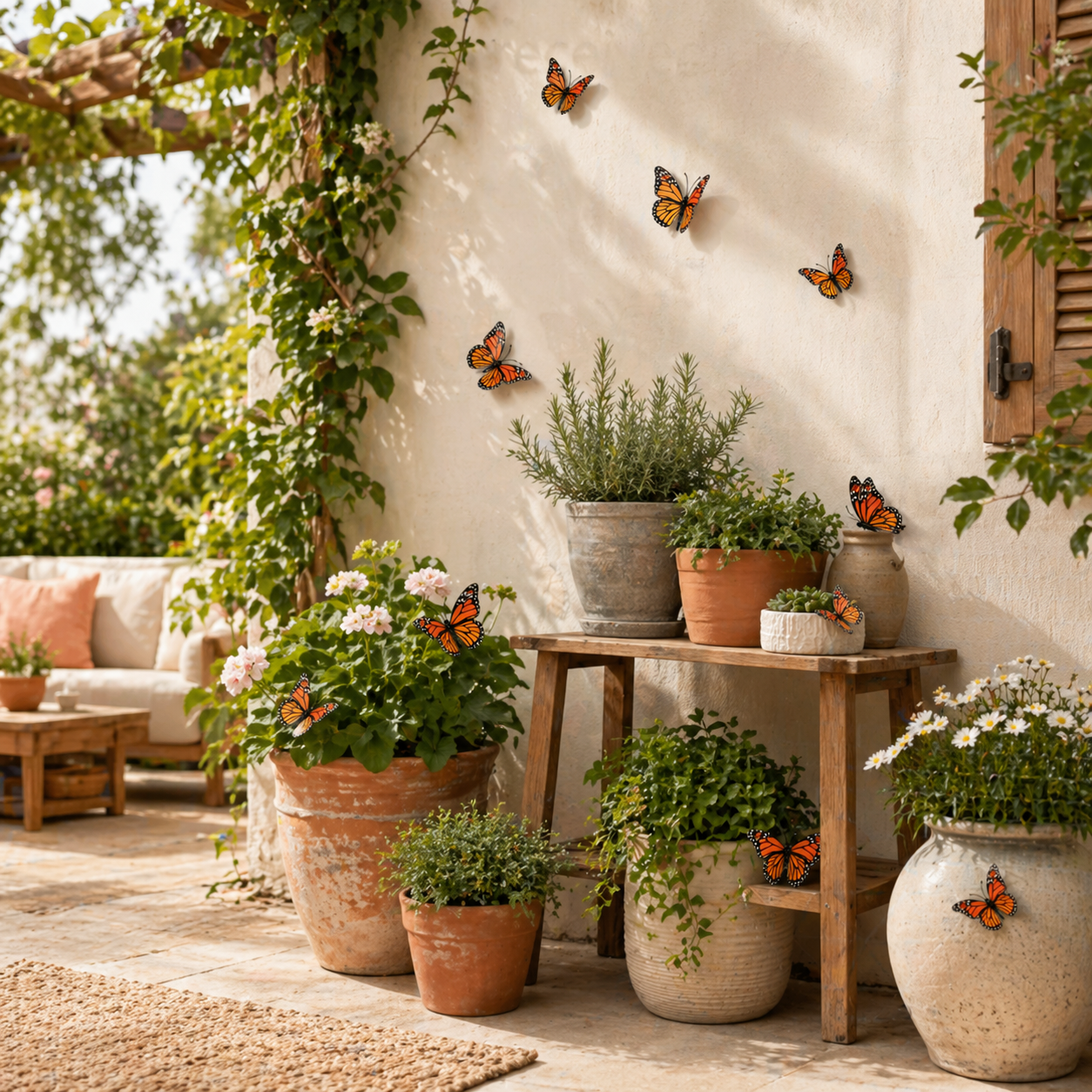 24-Piece 3D Artificial Monarch Butterfly Wall Decor Set