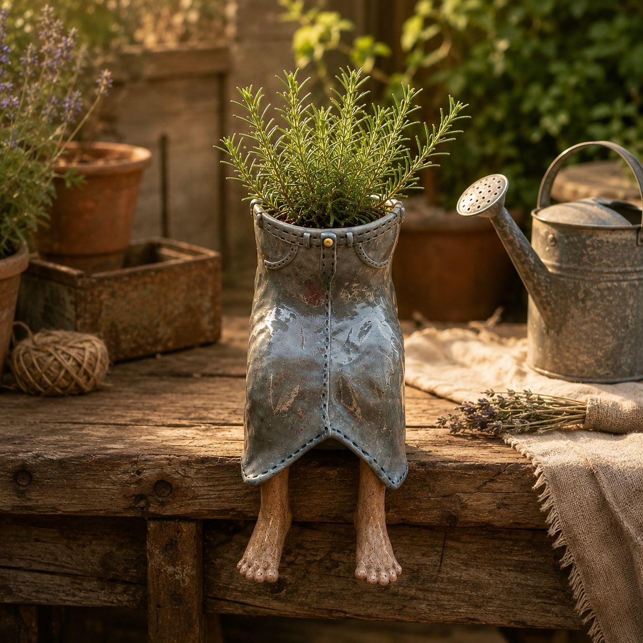 Whimsical Sitting Planter Pot