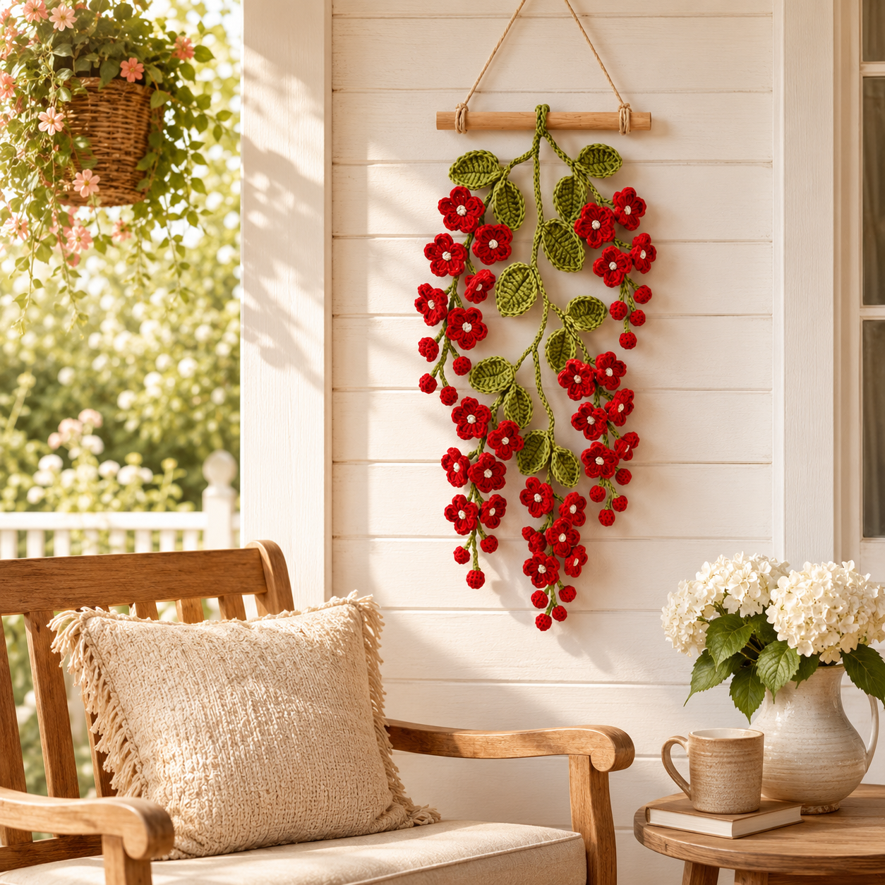 Crochet Flower Wall Hanging Decor