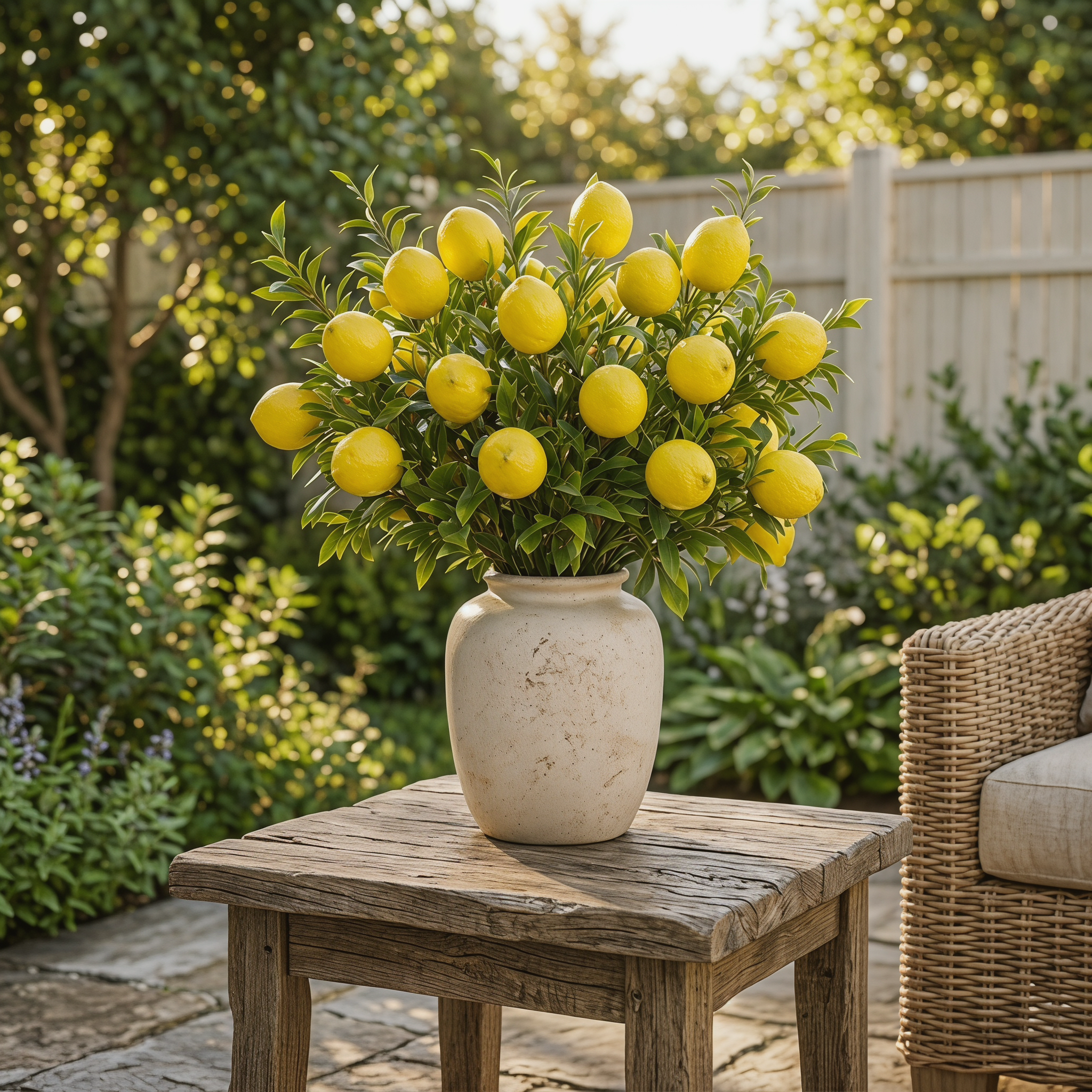 2-Pack 7-Head Artificial Lemon Fruit Stems