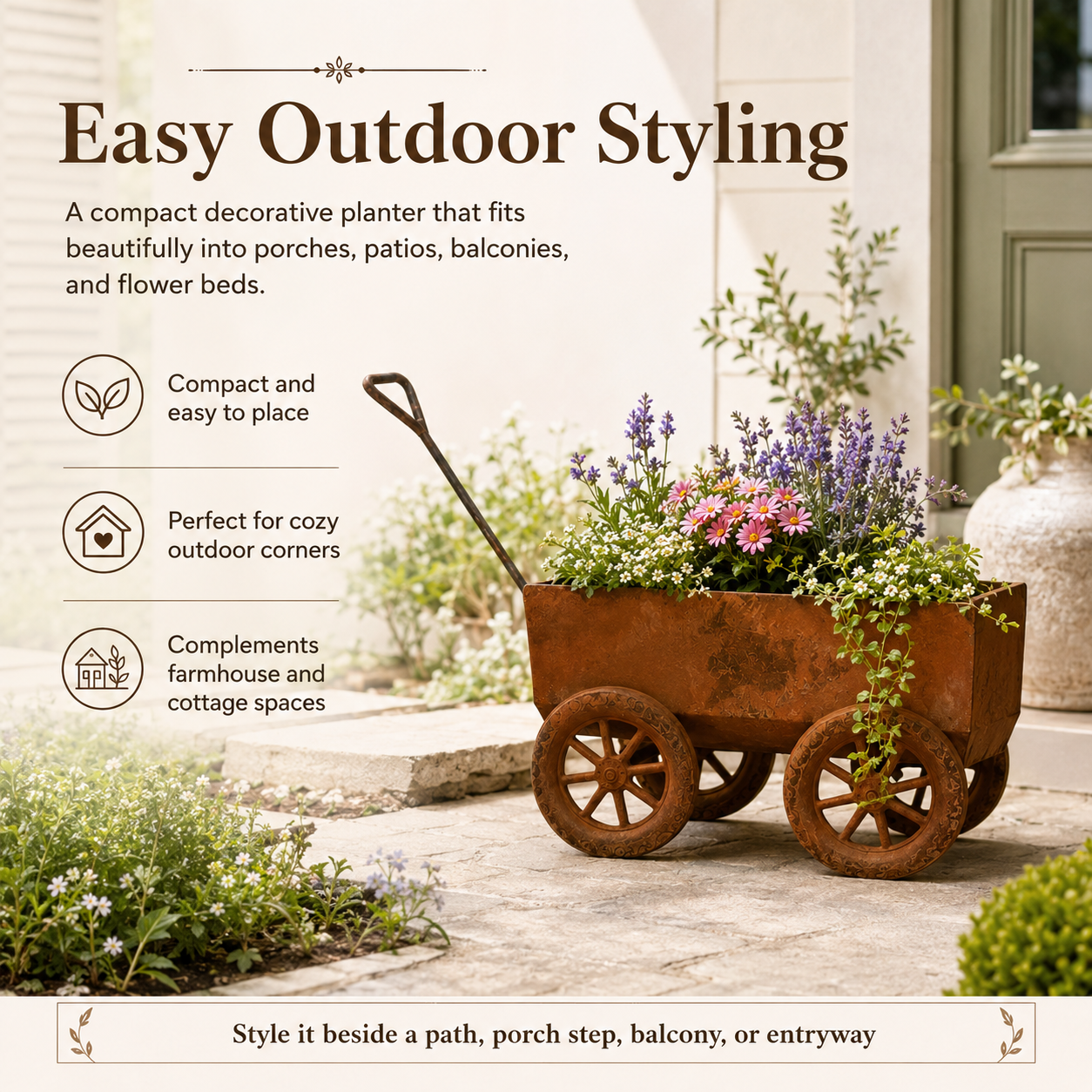 Rustic Metal Garden Planter