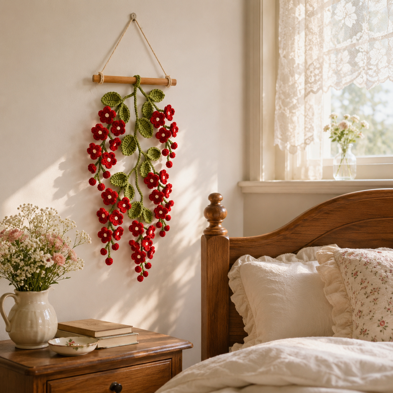 Crochet Flower Wall Hanging Decor