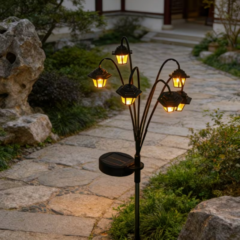 Vintage Solar Lantern Pathway Light