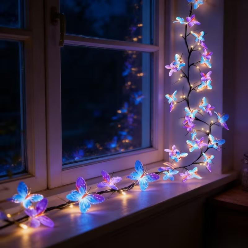 Butterfly Flower LED Vine Light