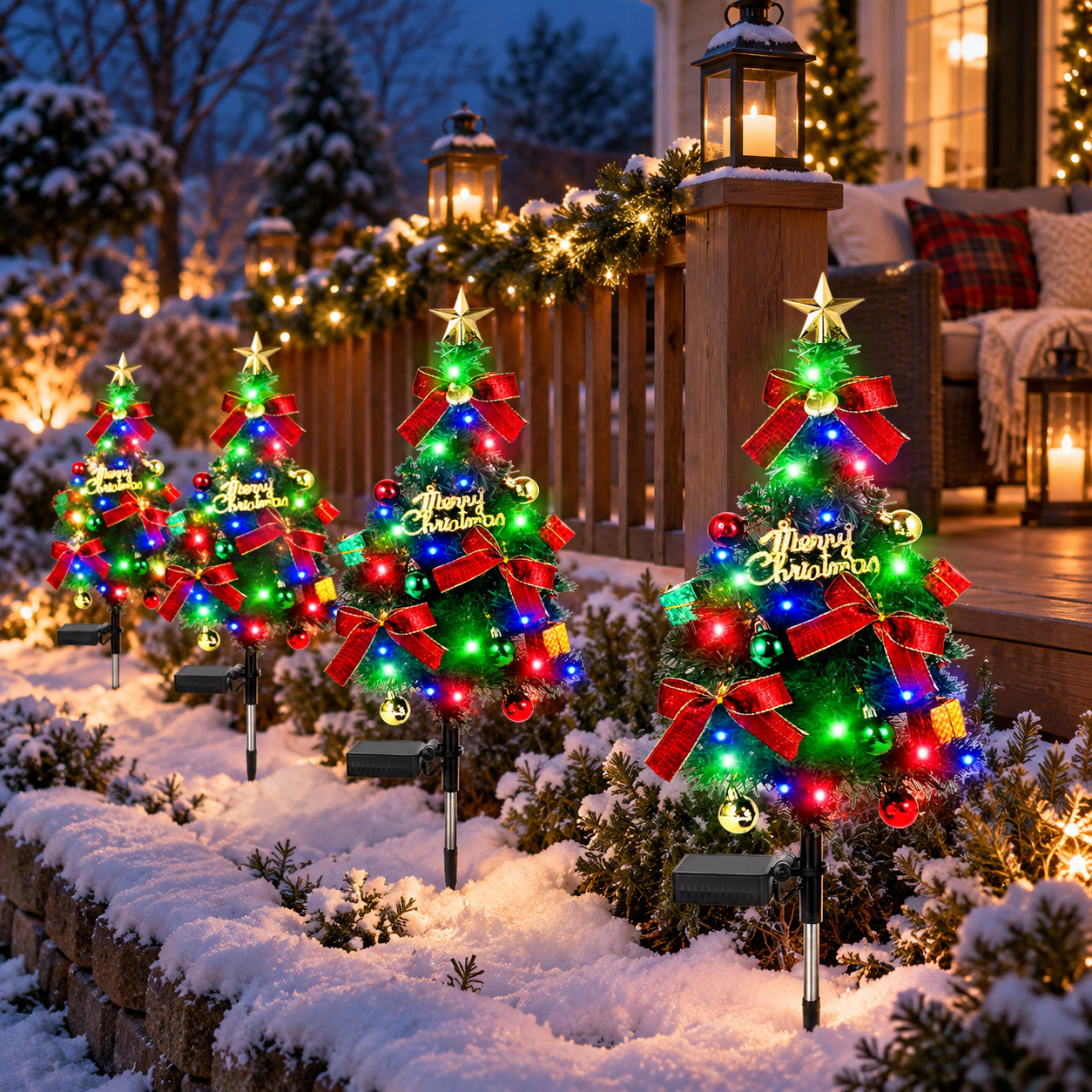 Vintage Solar Christmas Tree Garden Light