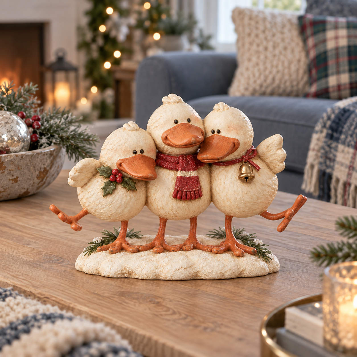 Vintage Christmas Duck Family Figurine