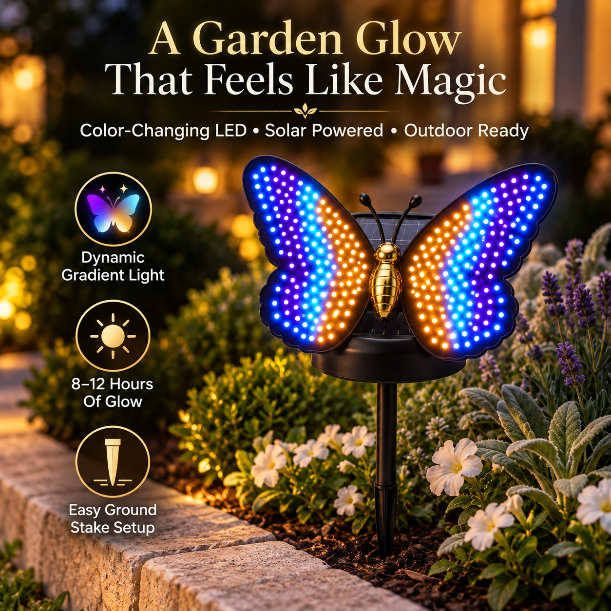 Dancing Butterfly Solar Garden Light