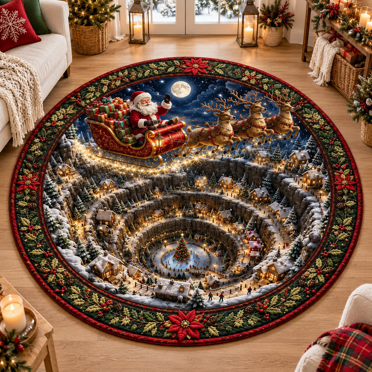3D Christmas Magic Illusion Rug