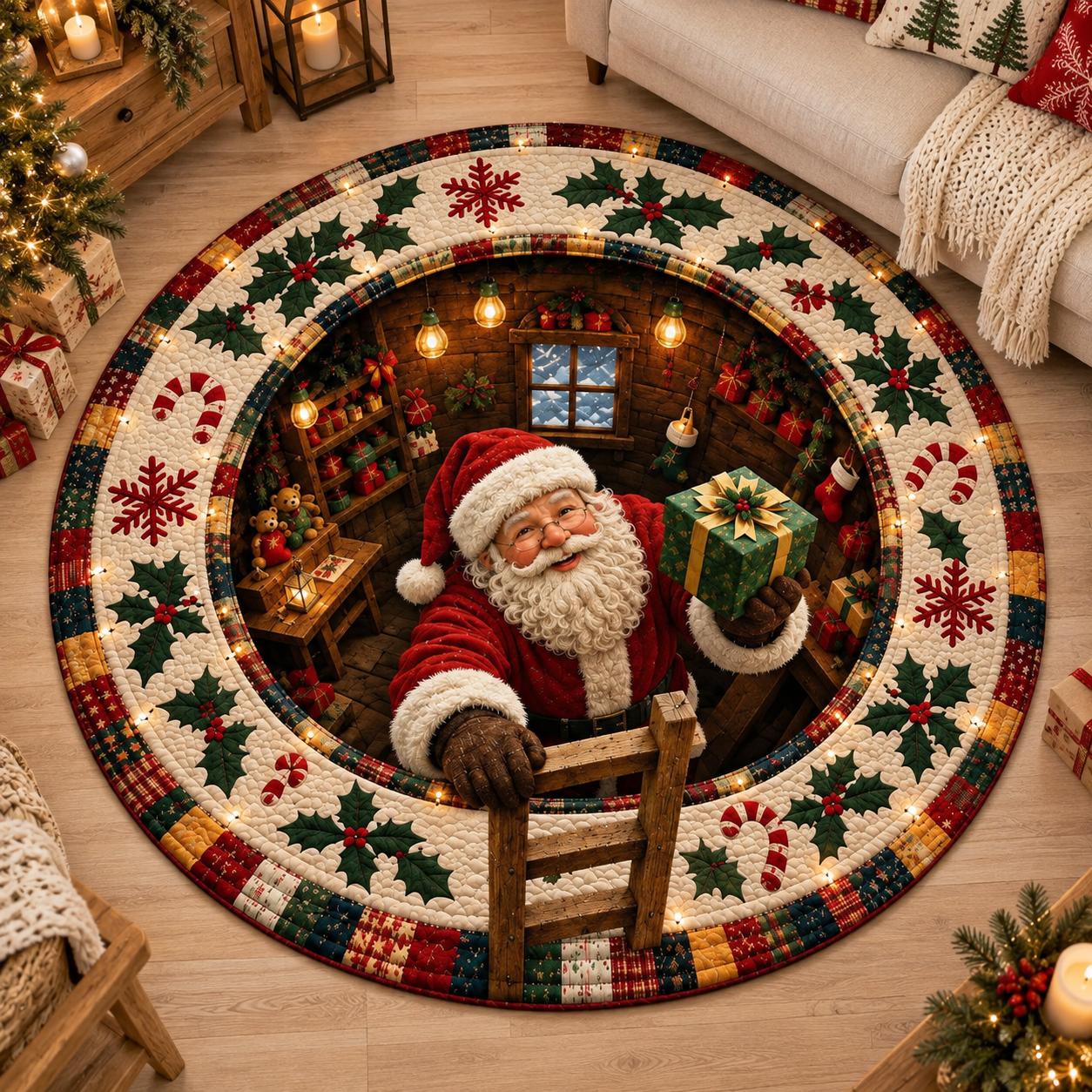 3D Christmas Magic Illusion Rug