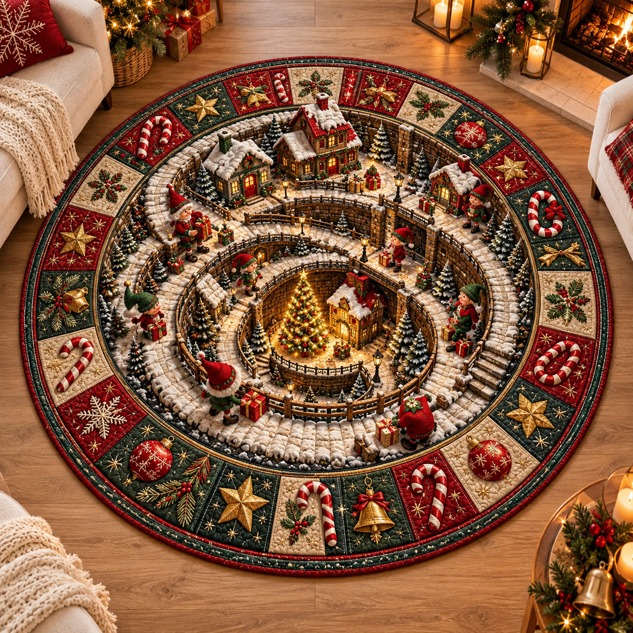 3D Christmas Magic Illusion Rug
