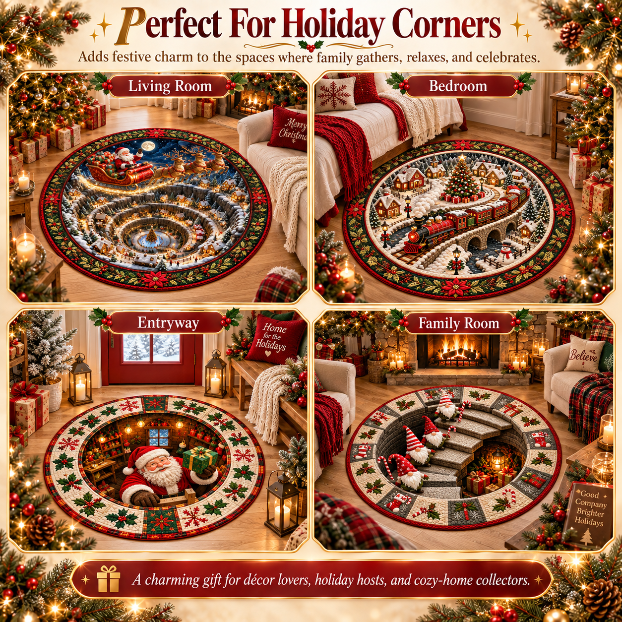 3D Christmas Magic Illusion Rug
