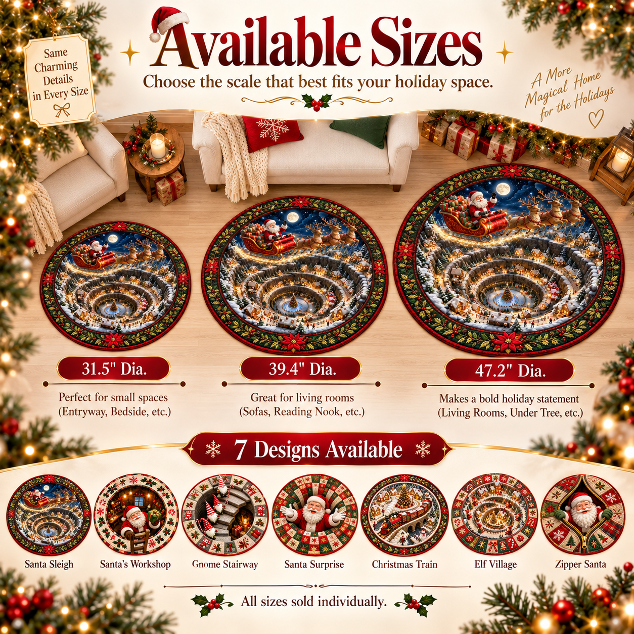 3D Christmas Magic Illusion Rug