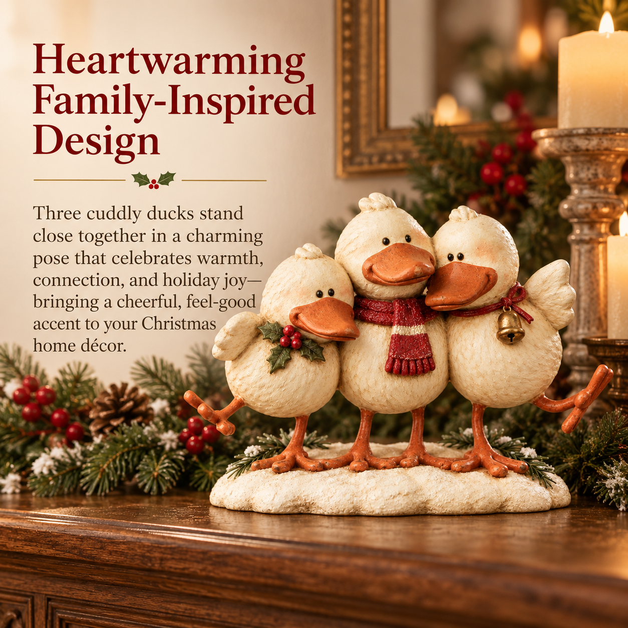 Vintage Christmas Duck Family Figurine
