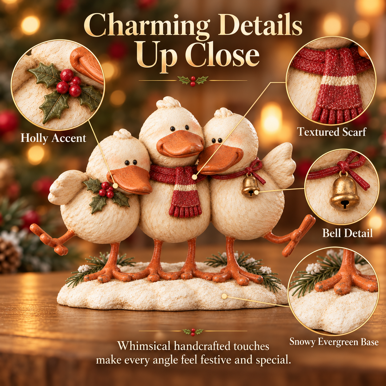 Vintage Christmas Duck Family Figurine