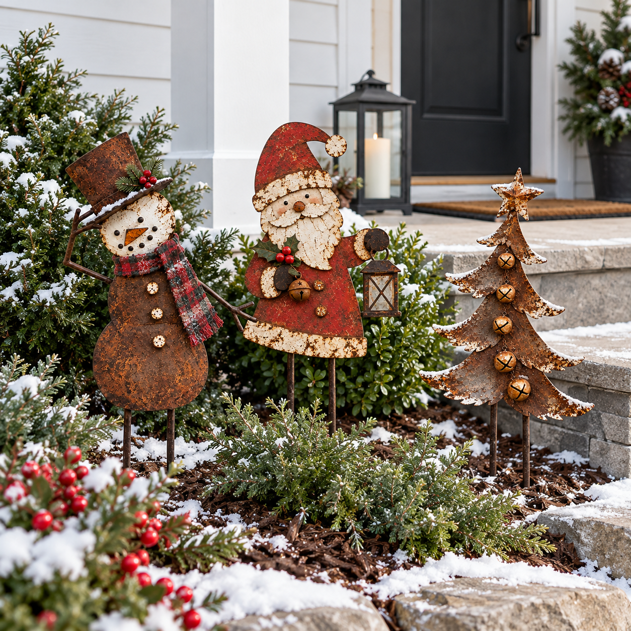 Vintage Christmas Storybook Metal Trio Set