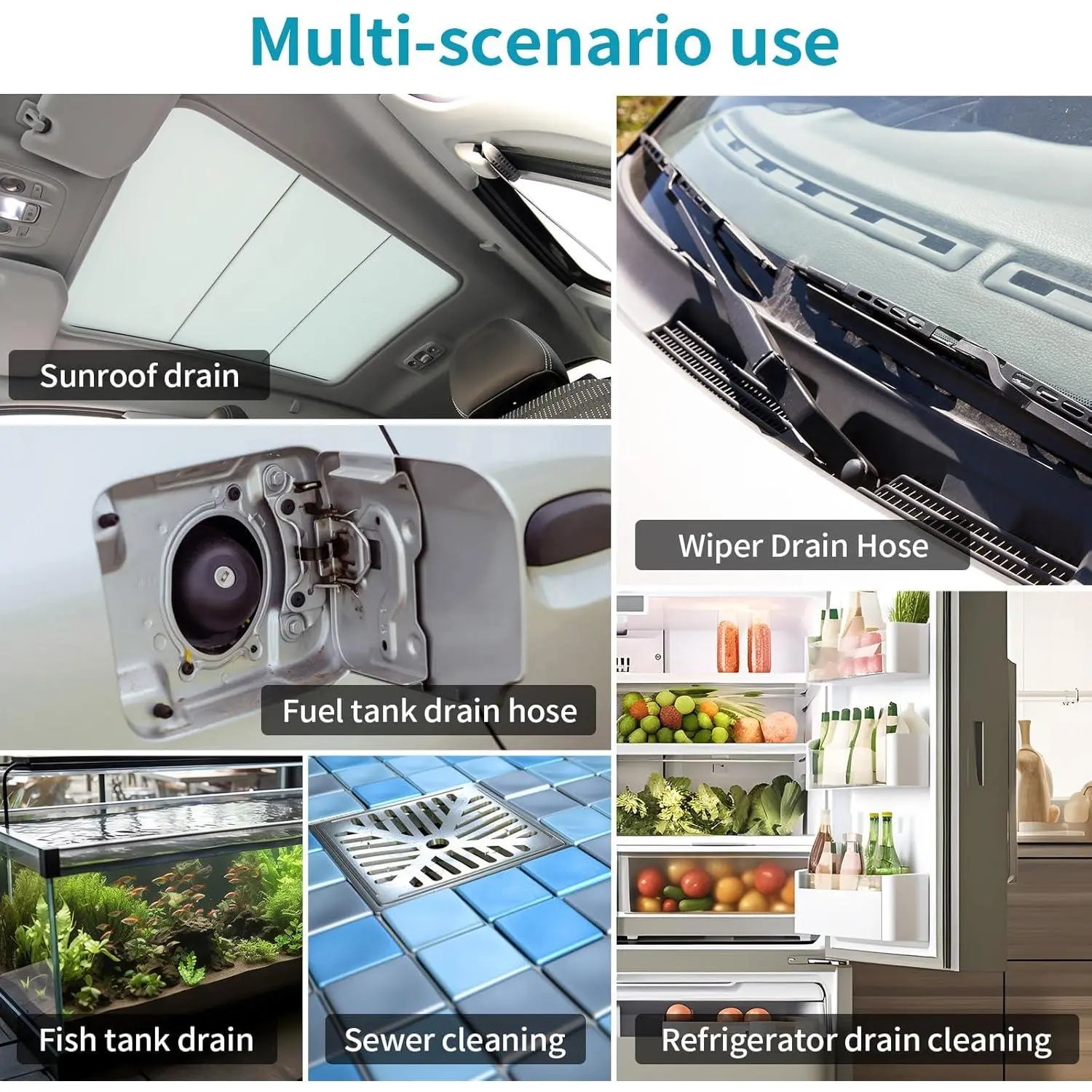 78-Inch Car Sunroof Drain Cleaning Tool