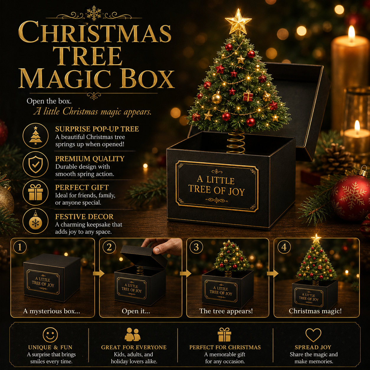 Christmas Tree Magic Box spring pop-up surprise