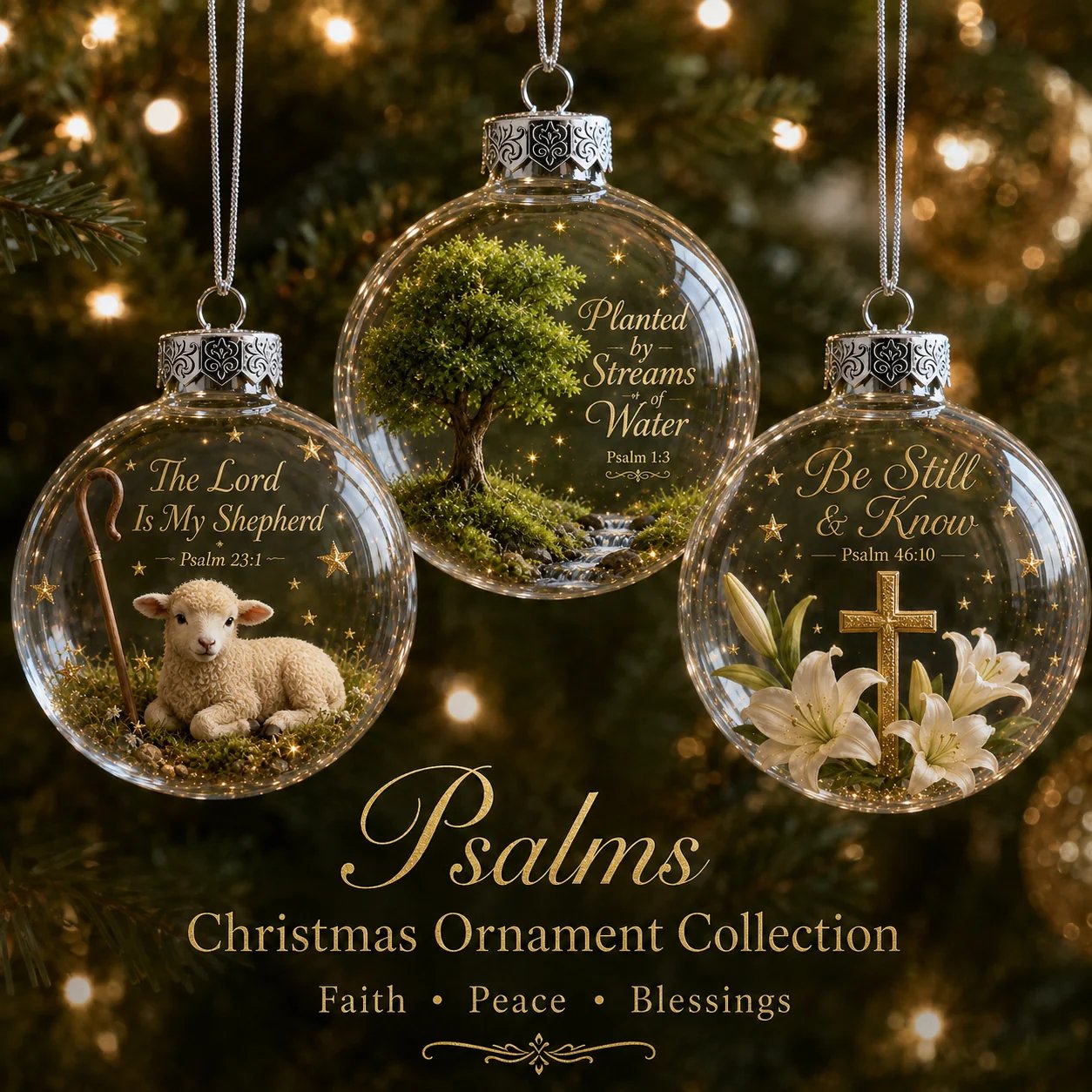  Psalms Scripture Christmas Ornament