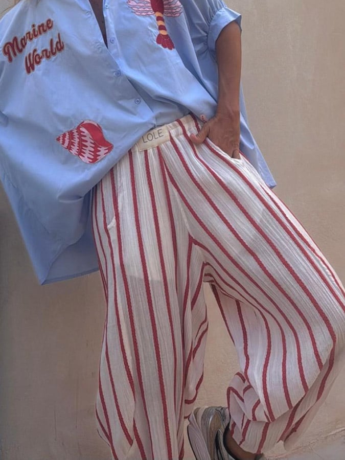 ✨Stylish And Casual Striped Trousers