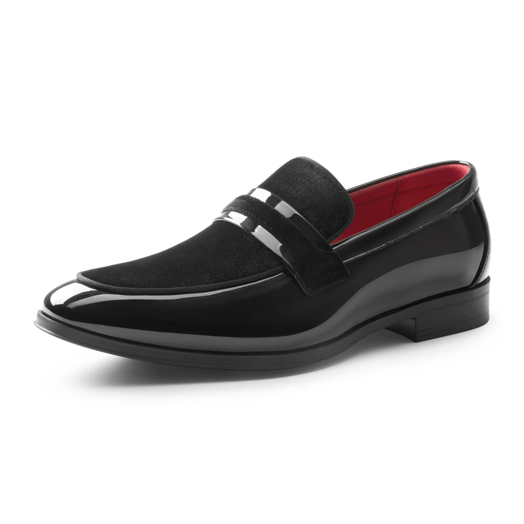Bruno Marc Formal Men's Patent Loafers - Elegant Tuxedo Shoes