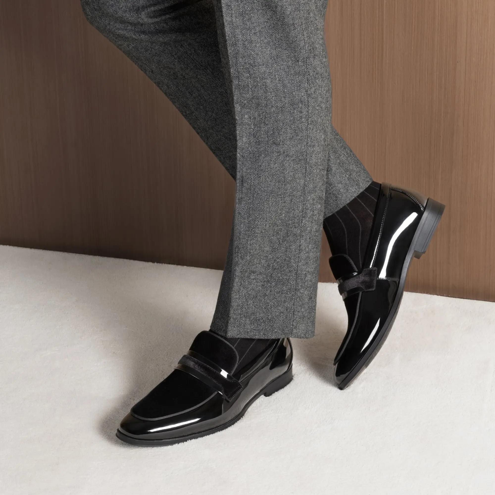 Bruno Marc Formal Men's Patent Loafers - Elegant Tuxedo Shoes
