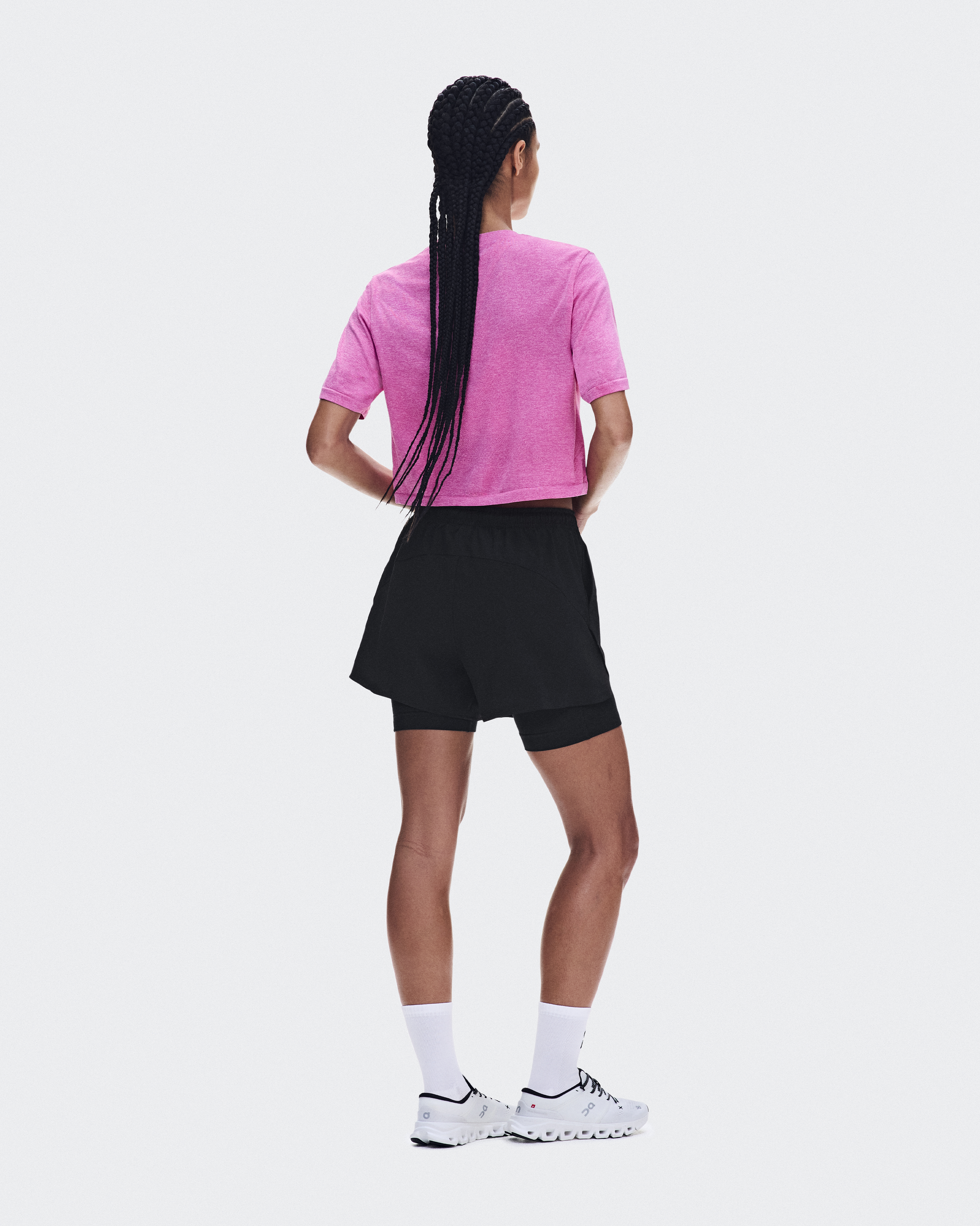 Train Flex-T Crop - Bubblegum Heather