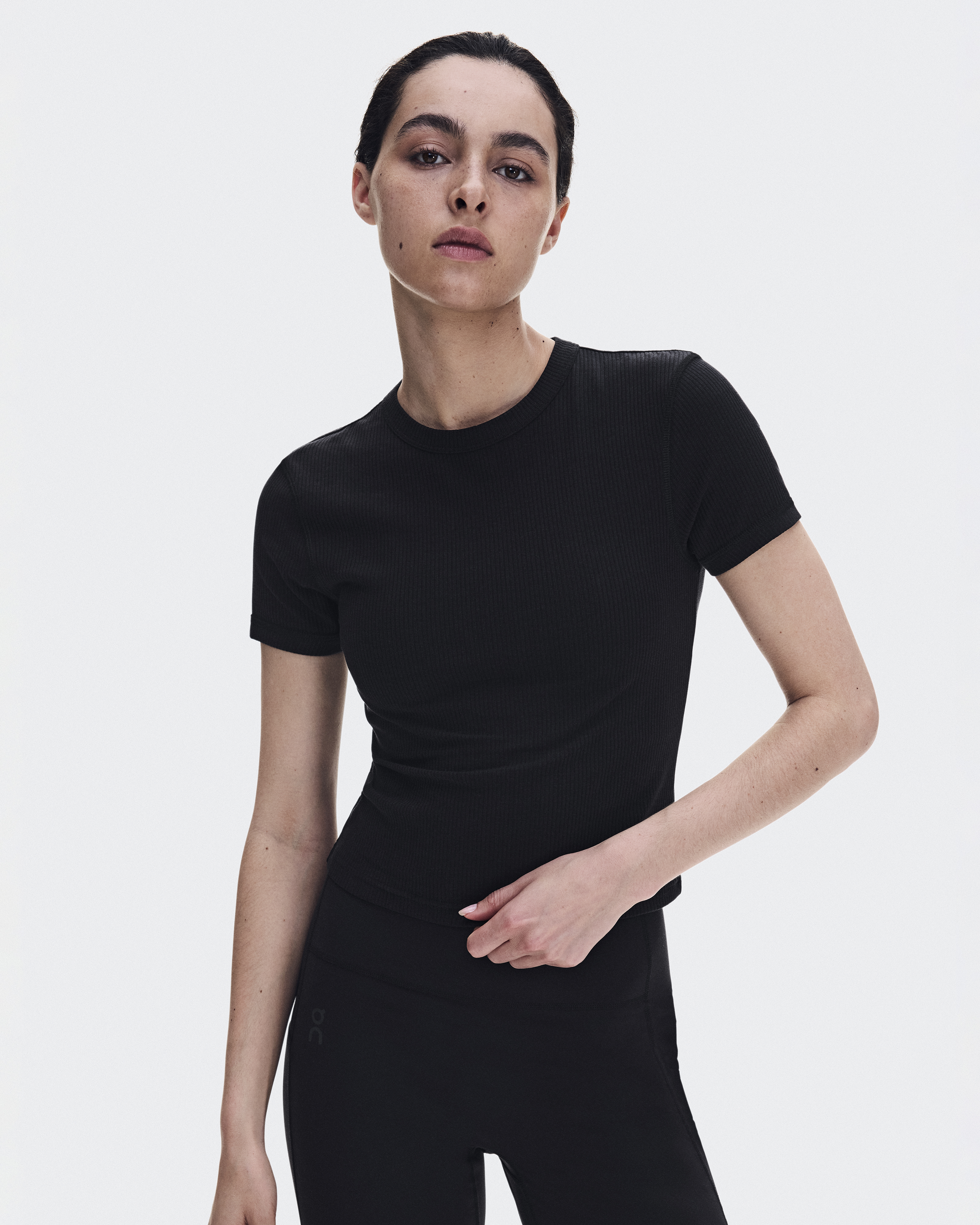 All-Day Ribbed T-Shirt - Black