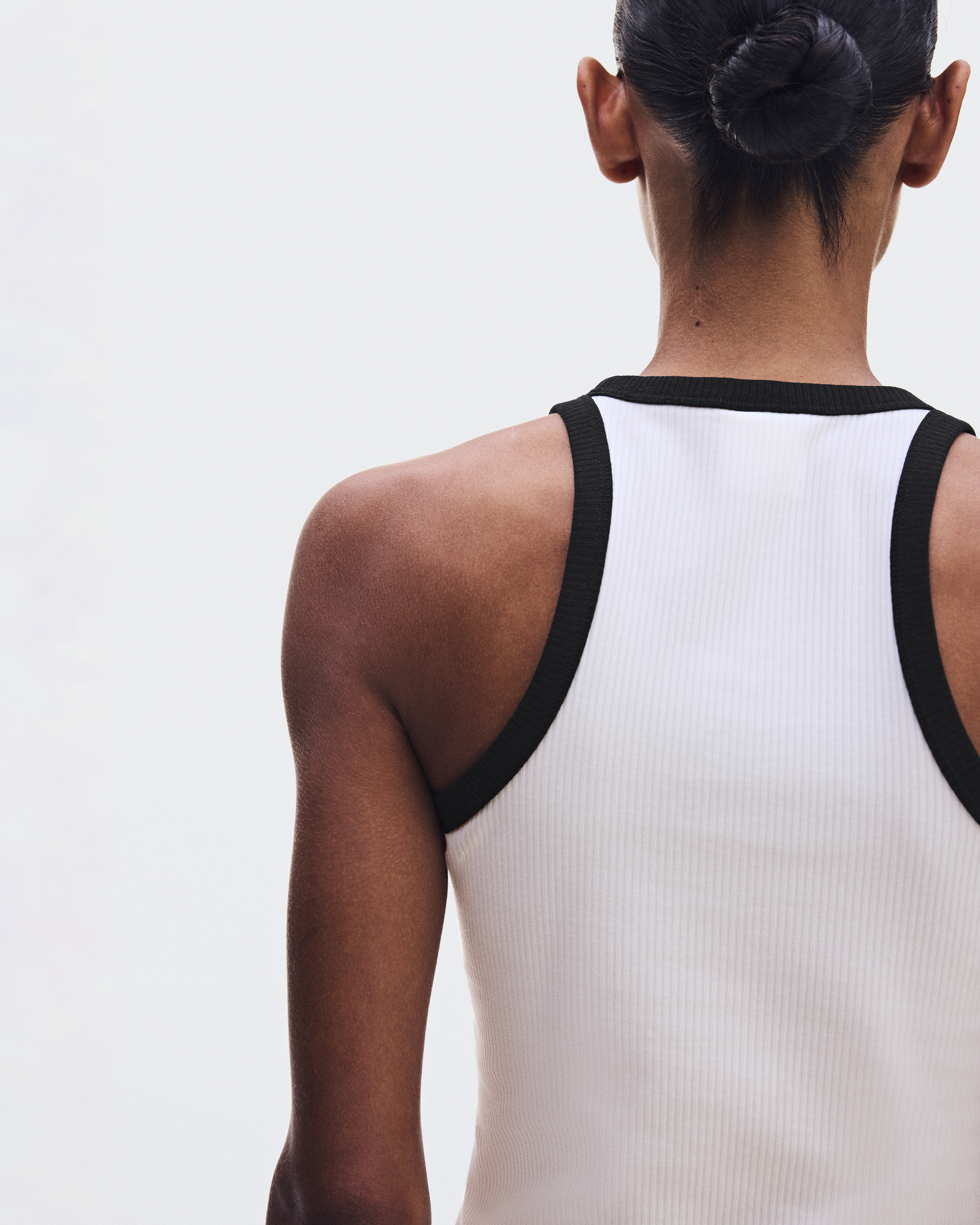 All-Day Ribbed Tank - Ivory | Black