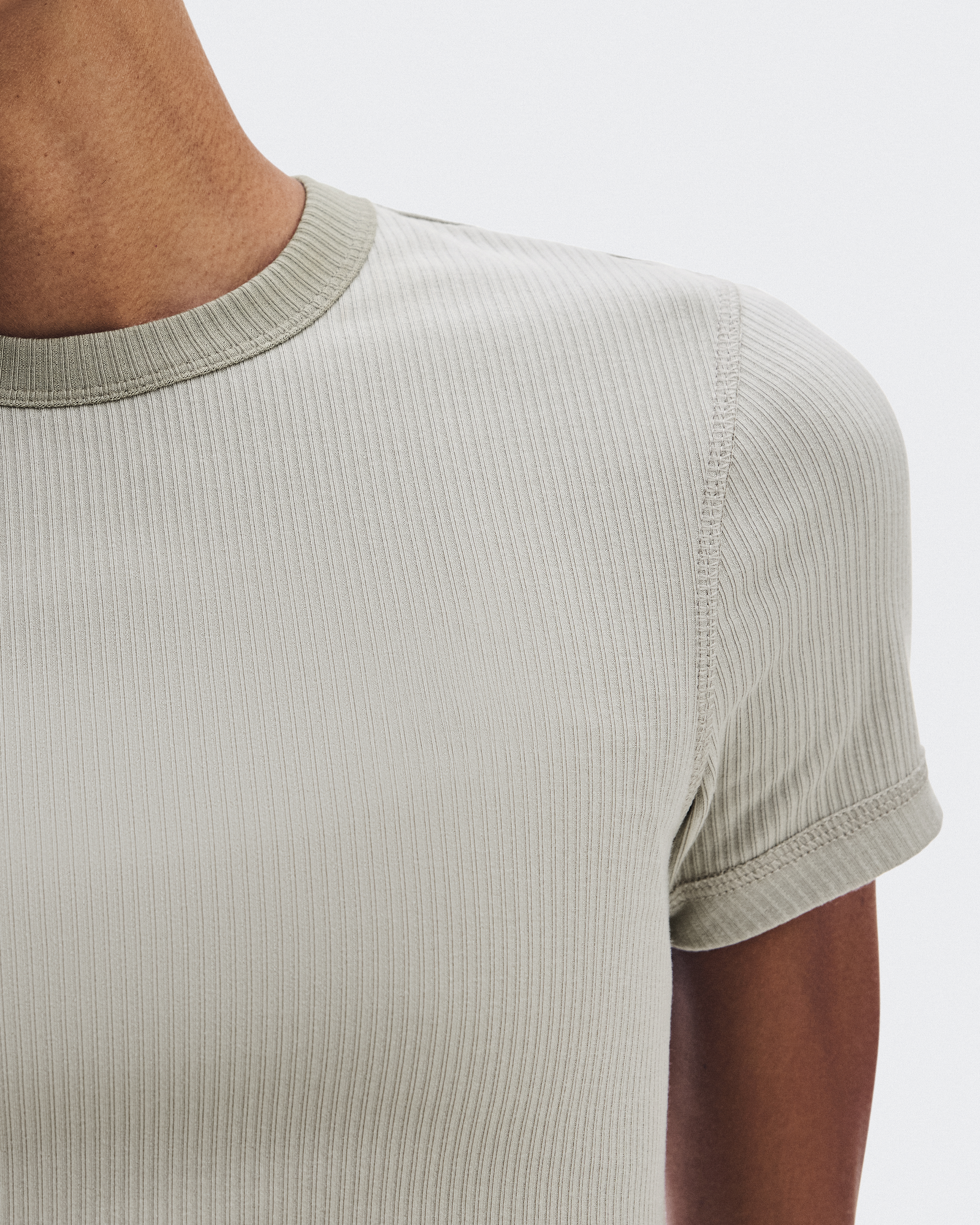 All-Day Ribbed T-Shirt - Brume