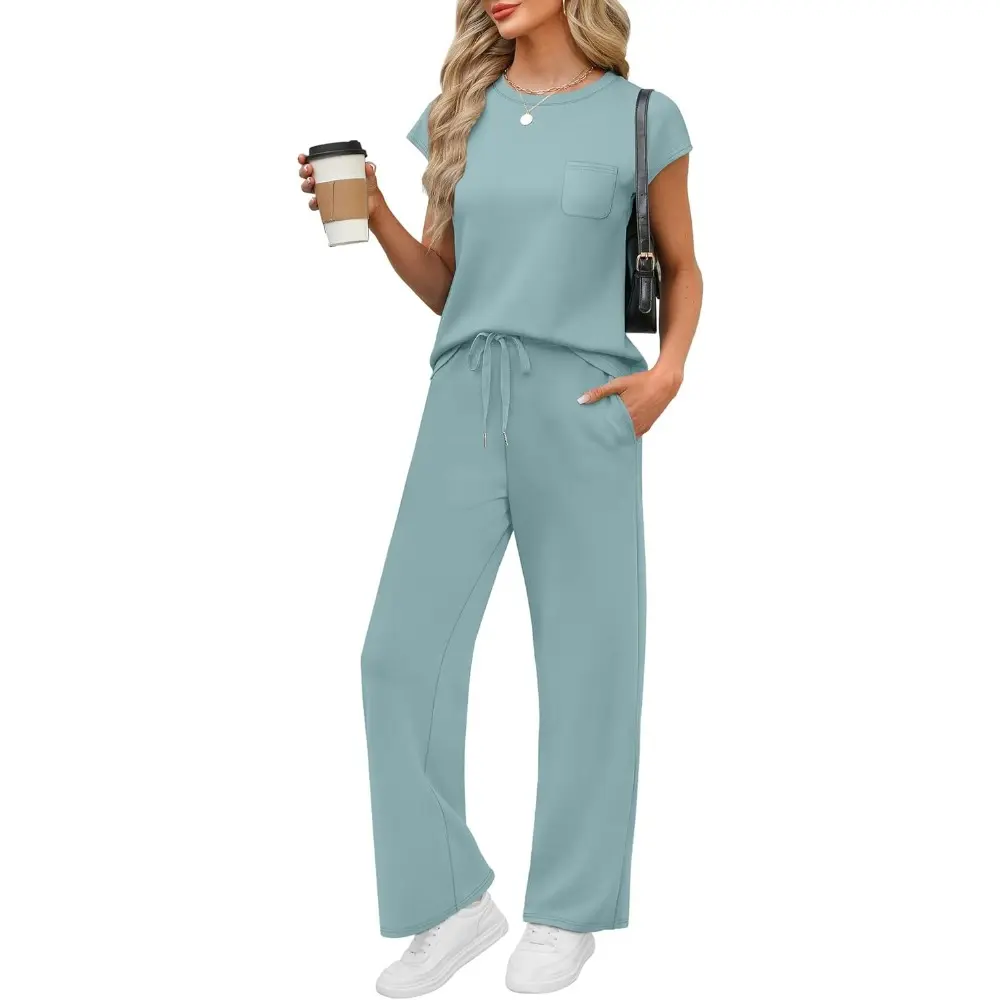 OFEEFAN Women's Casual Summer Travel 2 Piece Set