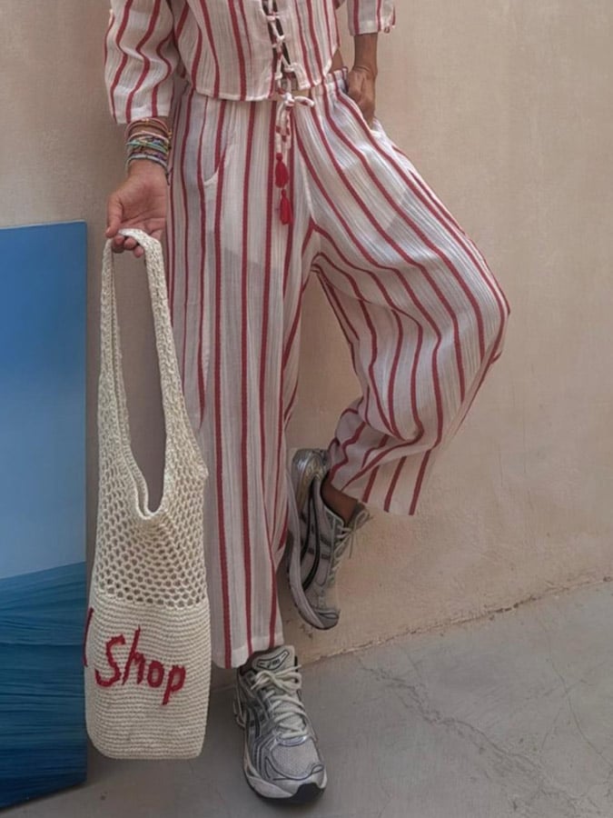 ✨Stylish And Casual Striped Trousers