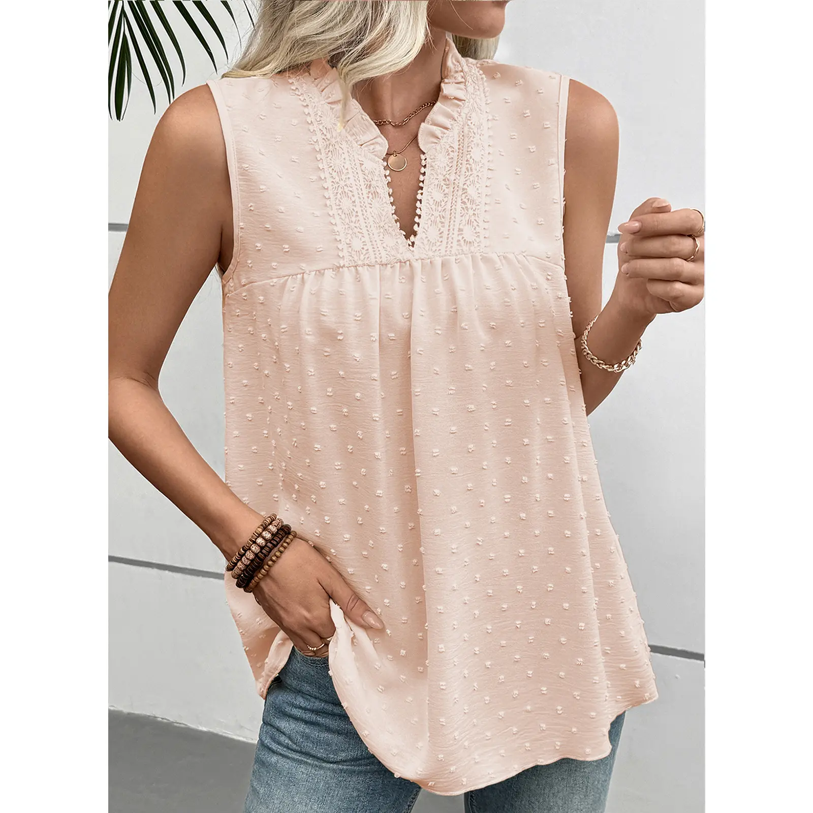 Women's Sleeveless V-Neck Tank Top – Casual & Elegant