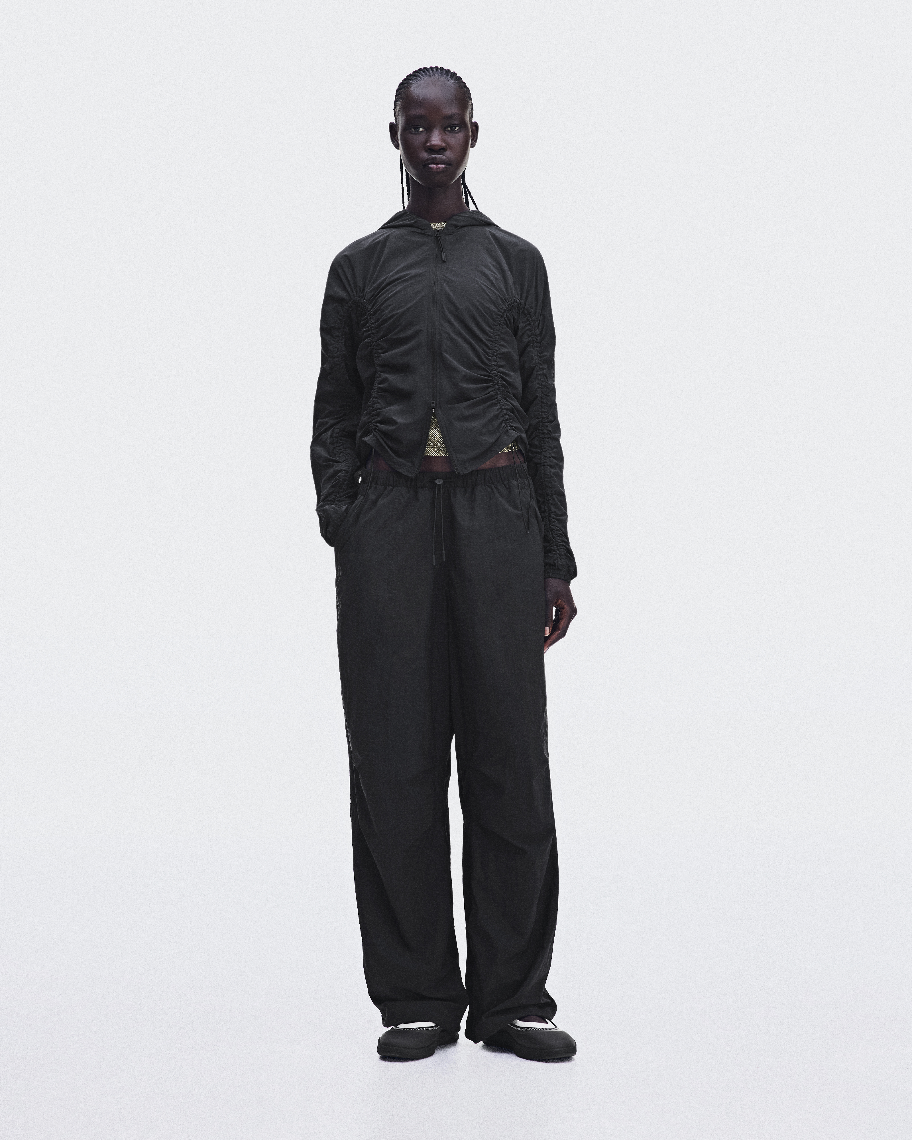 Ruched Lightweight Pants - Black