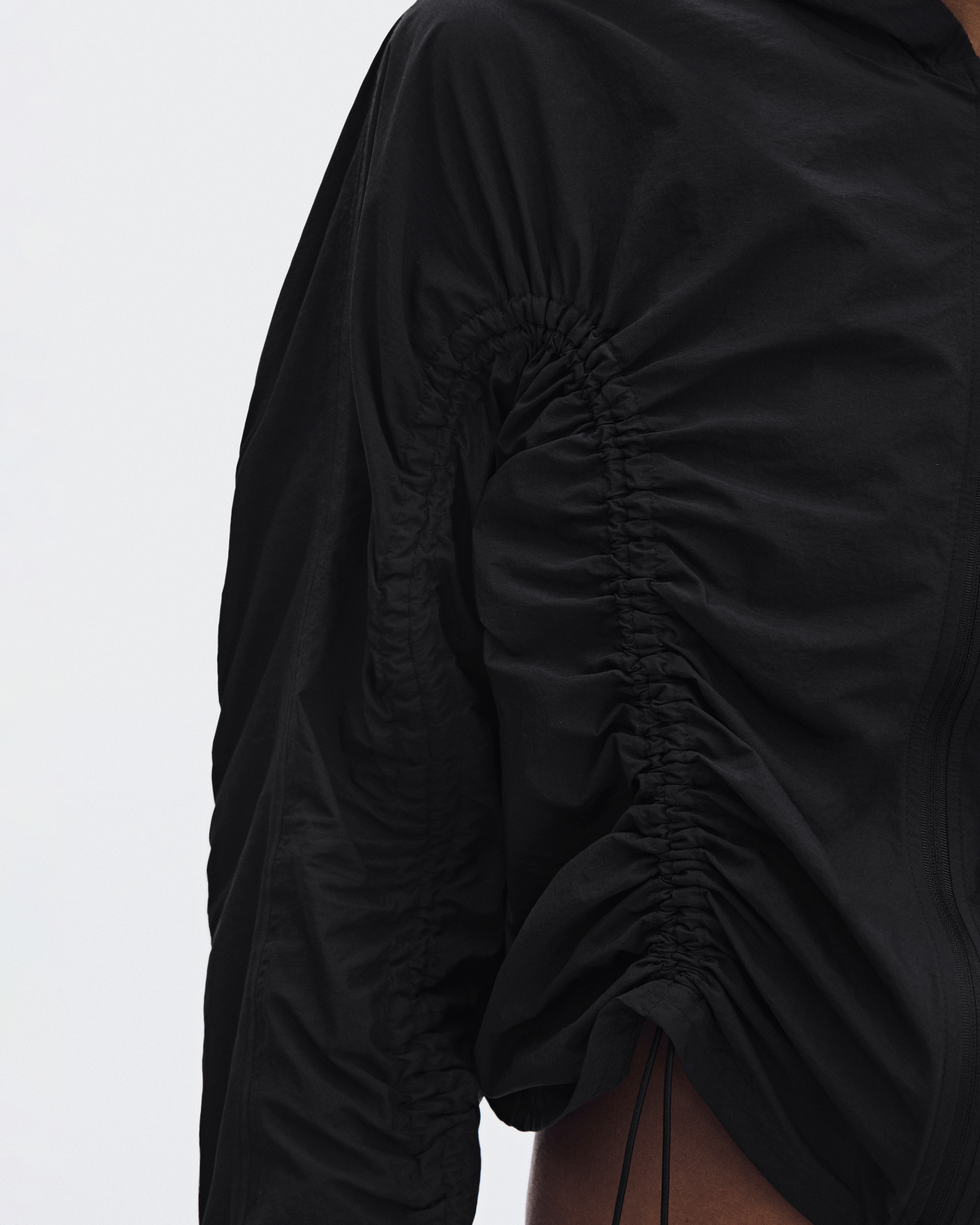 Ruched Lightweight Jacket - Black