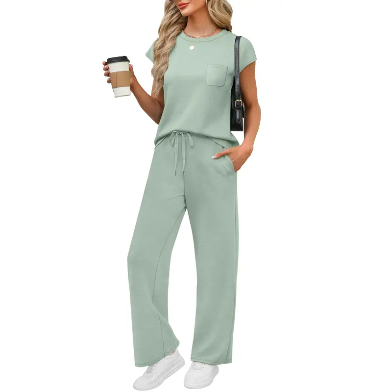 OFEEFAN Women's Casual Summer Travel 2 Piece Set