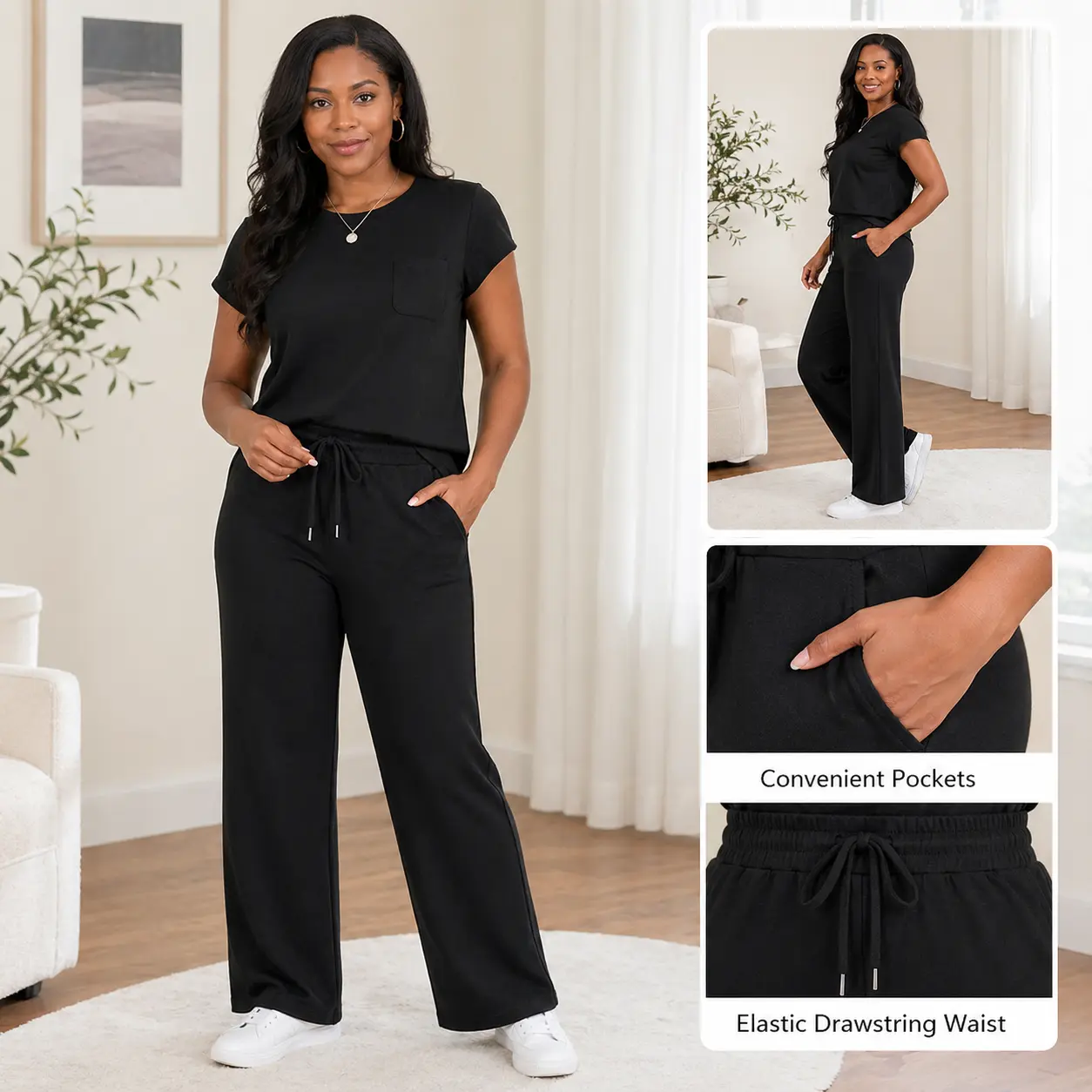 OFEEFAN Women's Casual Summer Travel 2 Piece Set