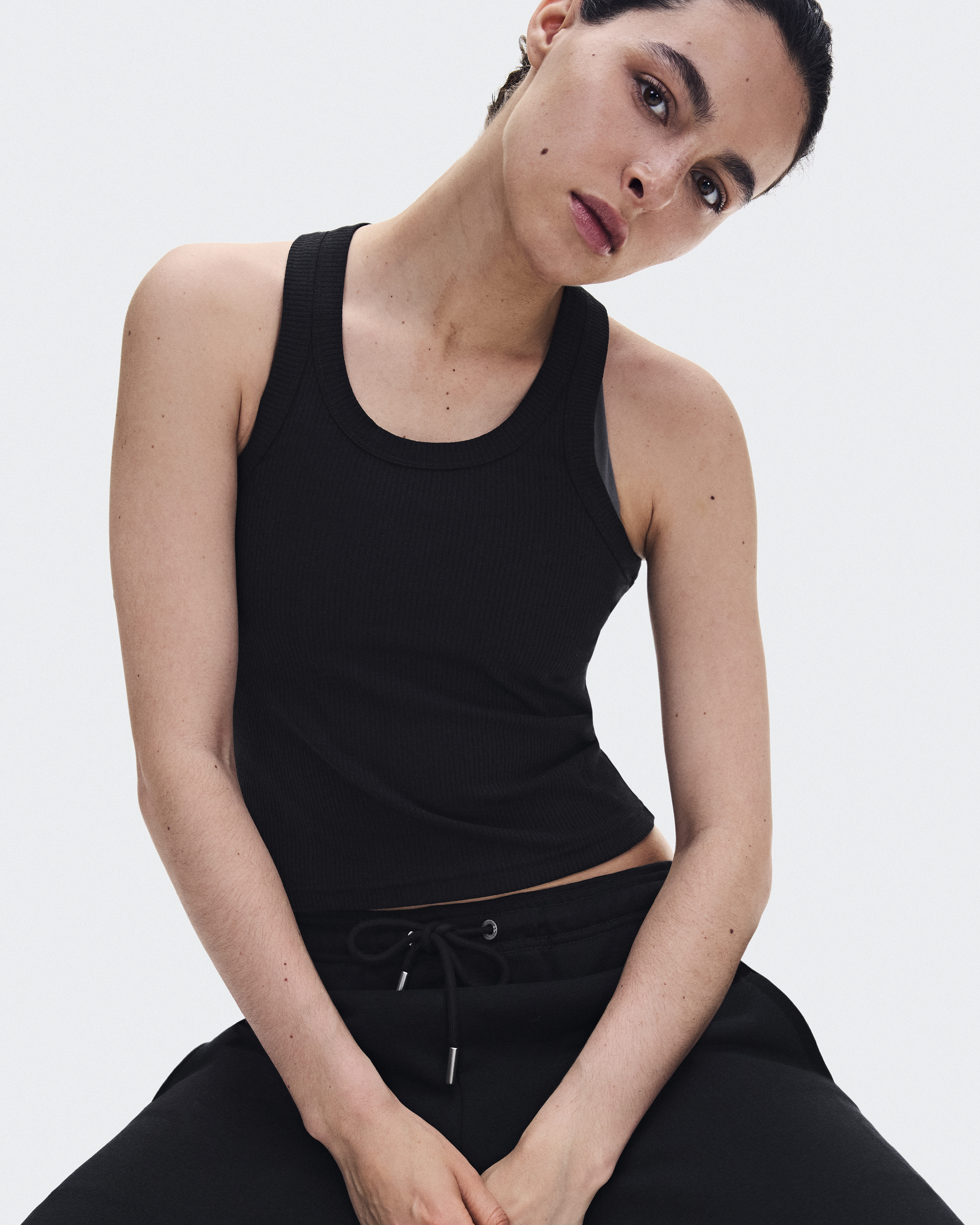All-Day Ribbed Tank - Black
