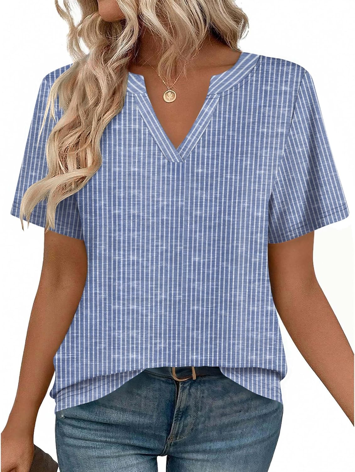 Womens Tops Short Sleeve V Neck Tee Shirts Cute Dressy Casual Clothing Business Work Blouse