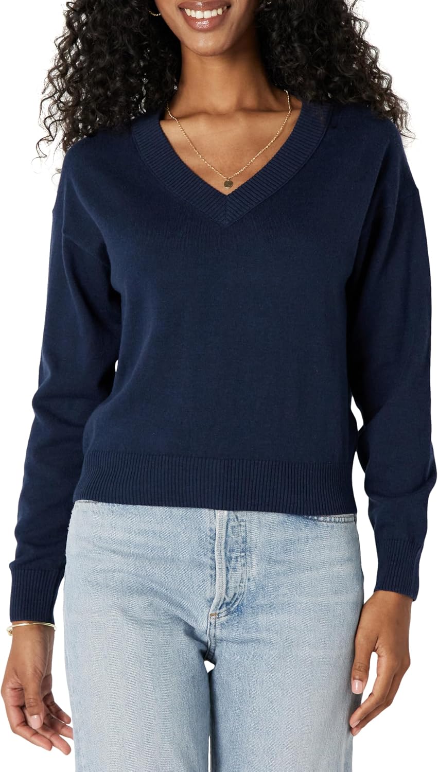 Women's Lightweight Long-Sleeve V-Neck Sweater