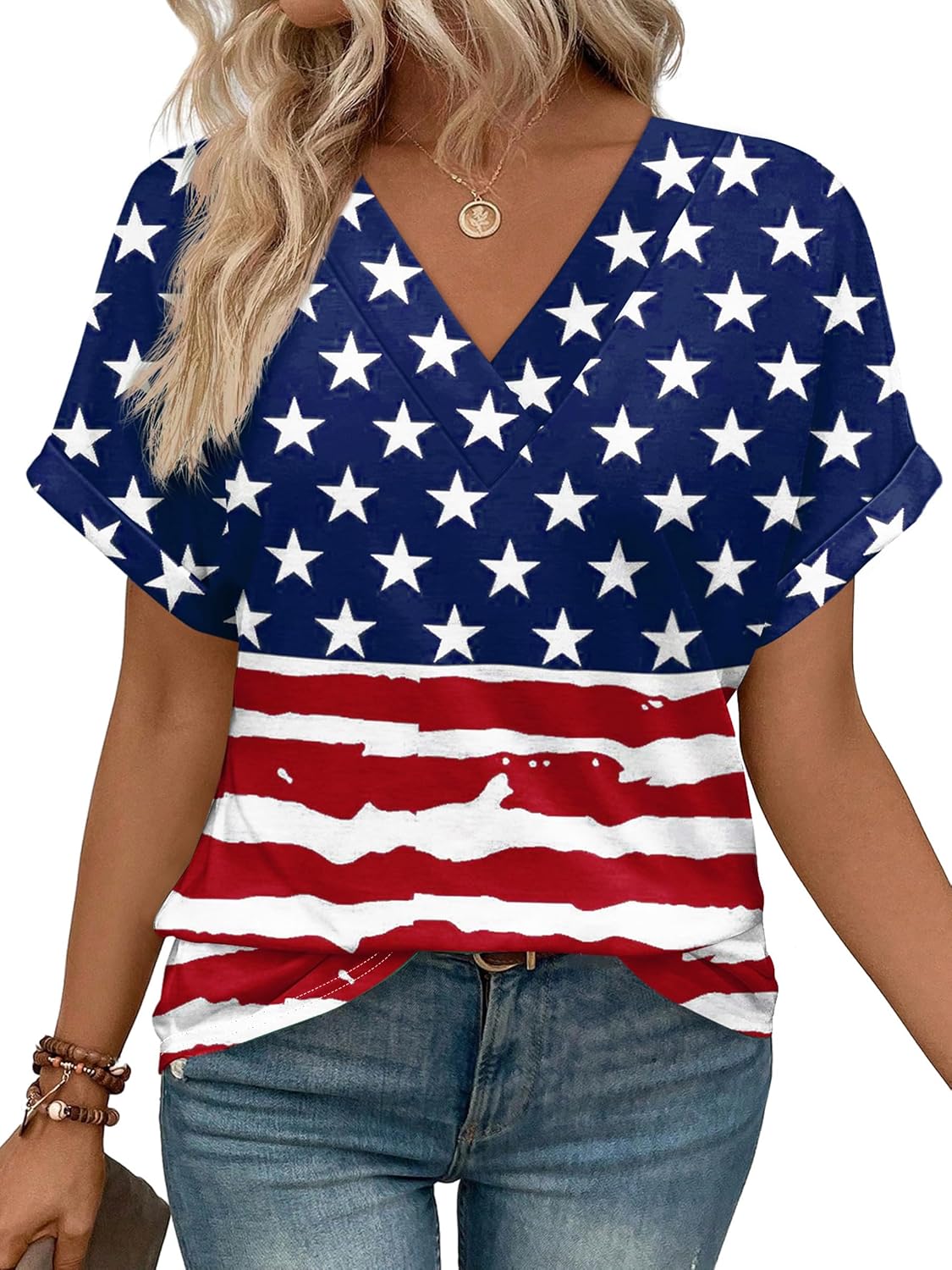 Womens Summer Tops Short Dolman Sleeve Shirts 2026 Fashion V Neck Outfits Clothes