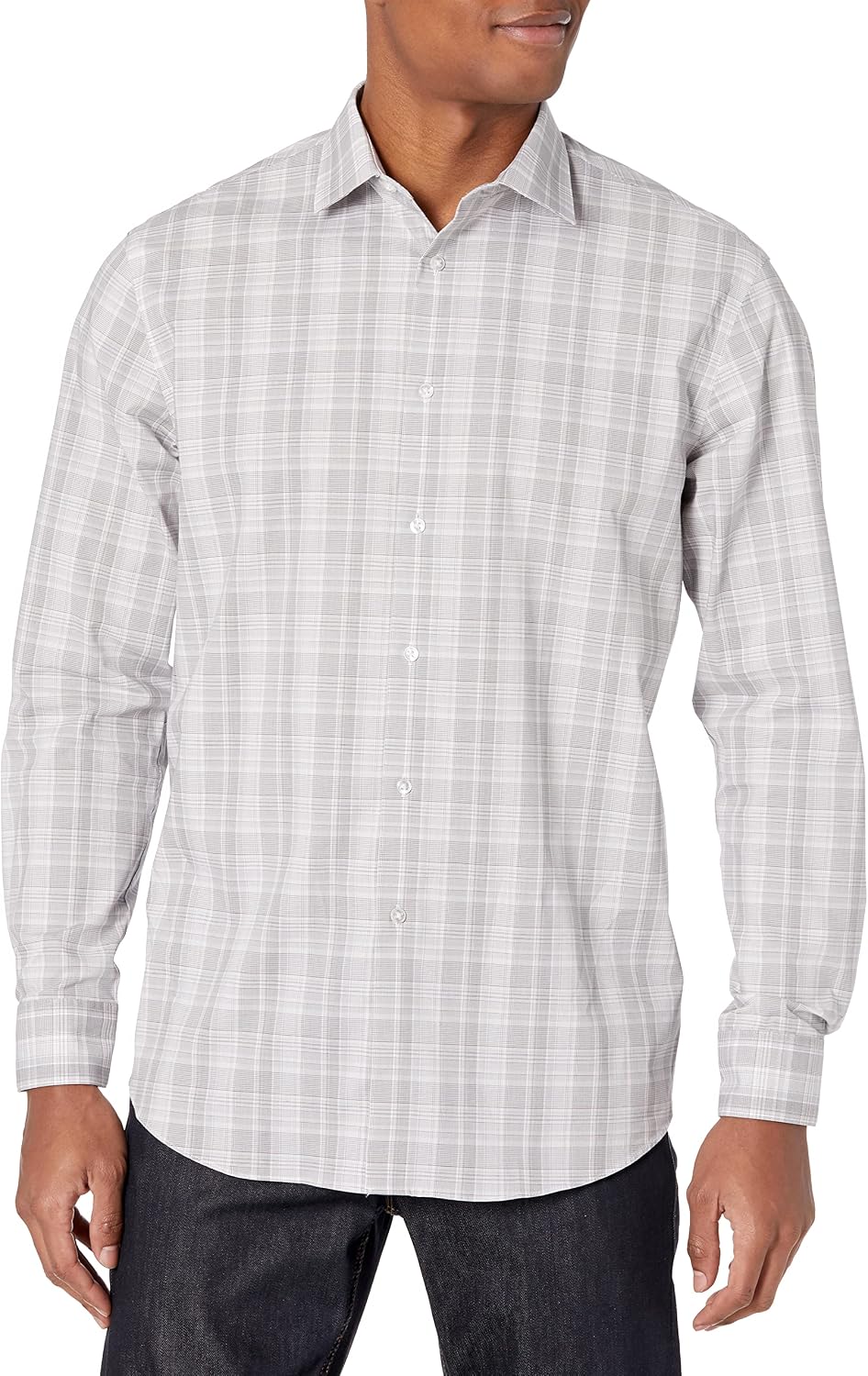 Calvin Klein Mens Dress Shirts Non Iron Stretch Regular Fit Check